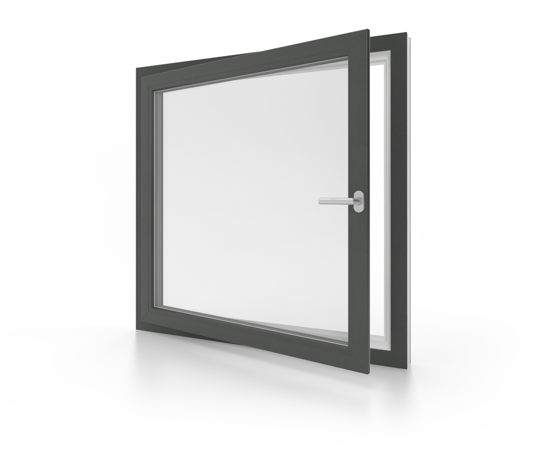 Une porte fermée sur un fond blanc.